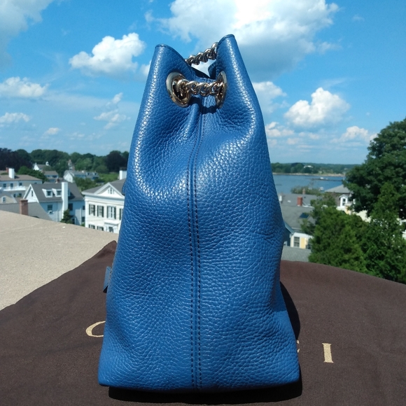 NEW, Gucci Soho Limited Ed. Caspian Blue Double Chain Shoulder Bag - Picture 11 of 16